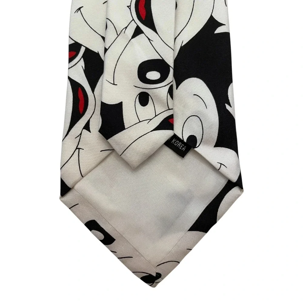 Balancine The Tie Works Disney Mens Classic Mickey Mouse Neck Tie White Silk
